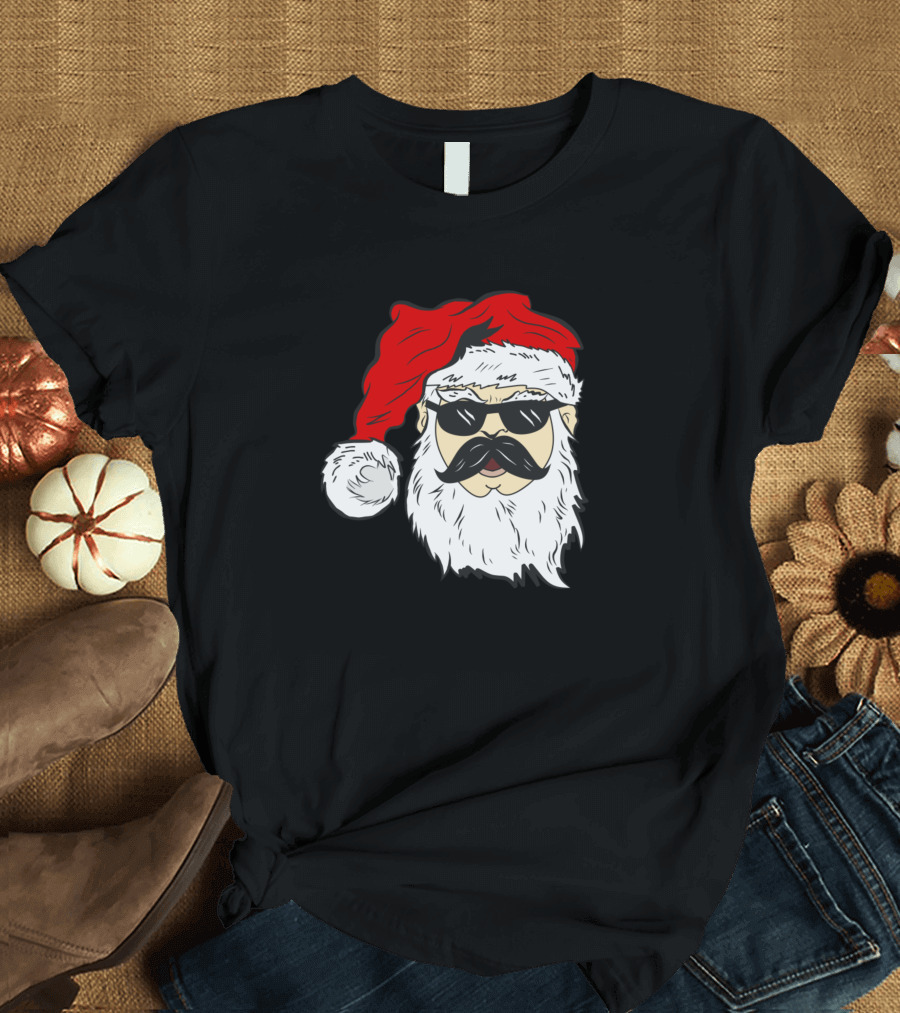 Handsome Santa Claus with Sunglasses and Mustache T-Shirt