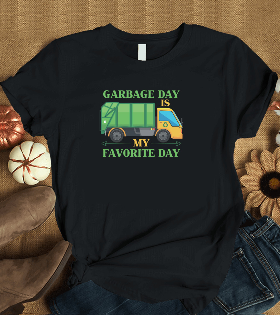 Garbage Day Is My Favorite Day Garbage Truck Recycling Kids T-Shirt