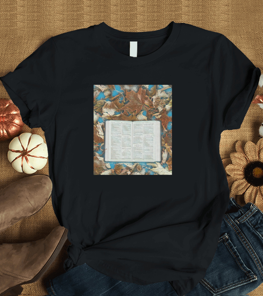 Galathi Bible Reading Time Autumn Leaves Open Book T-Shirt