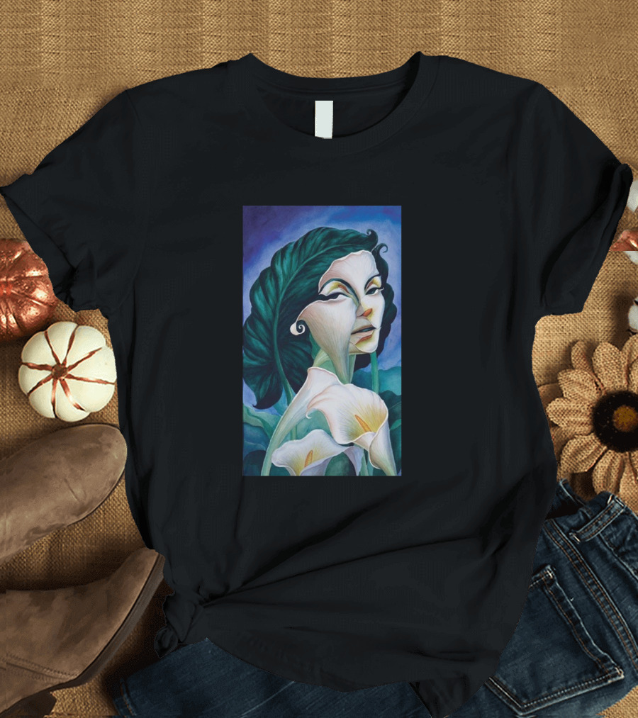 Beautiful Flowers Arranged in a Surreal Style with Face Elements T-Shirt