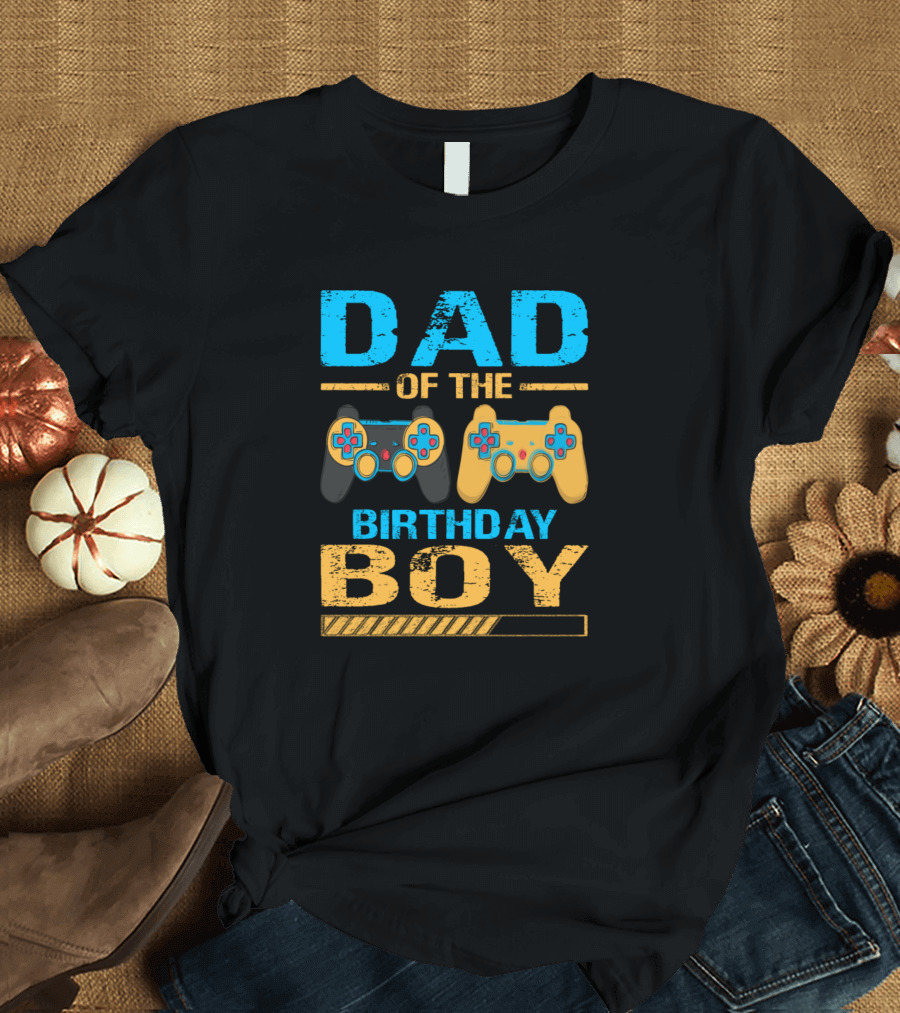 Dad Of The Birthday Boy Video Gamer Controller T-Shirt