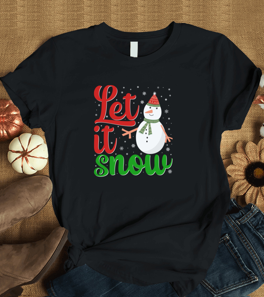 Let It Snow Snowman Christmas Winter Holiday T-Shirt