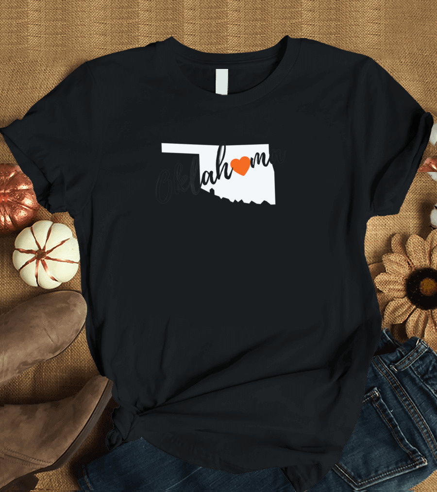 Oklahoma Outline with Heart T-Shirt