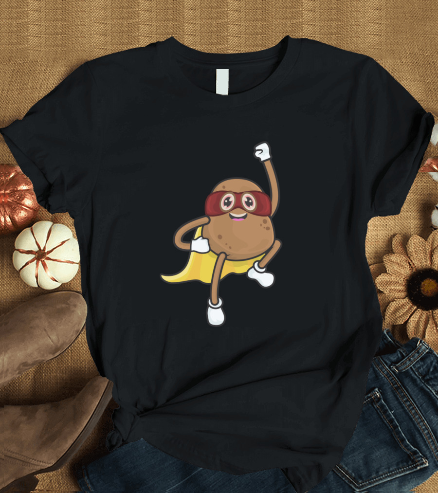 Potato Superhero with Cape and Mask T-Shirt