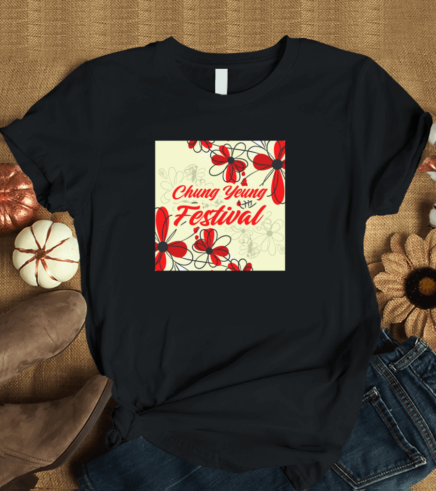 Chung Yeung Festival Red Flowers T-Shirt