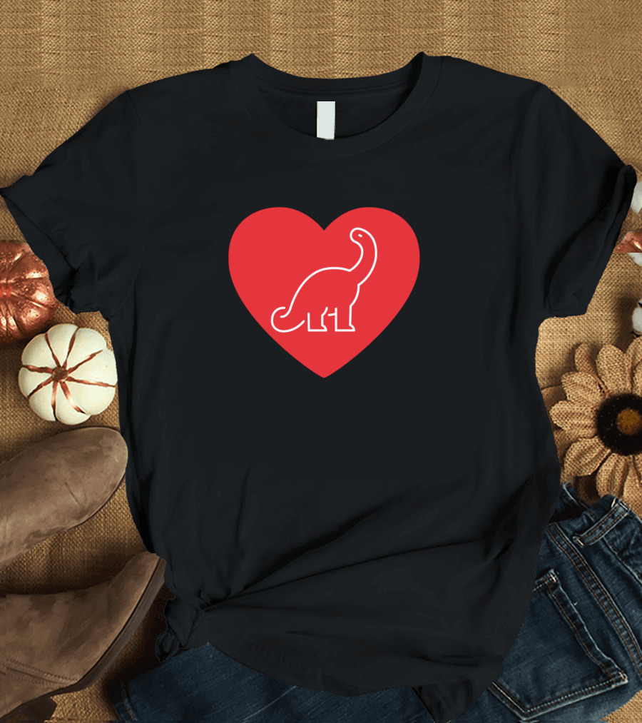 Heart Brachiosaurus I Love Long Neck Dinosaur Lover T-Shirt