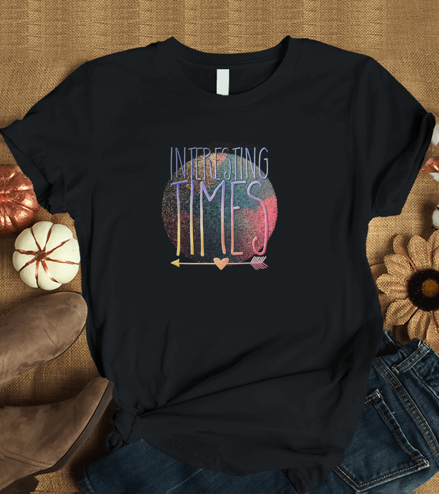 Interesting Times Arrow Heart Multicolor Circle T-Shirt