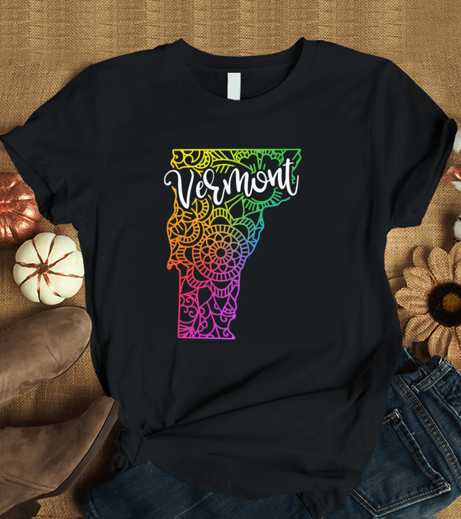 Vermont Rainbow Mandala T-Shirt