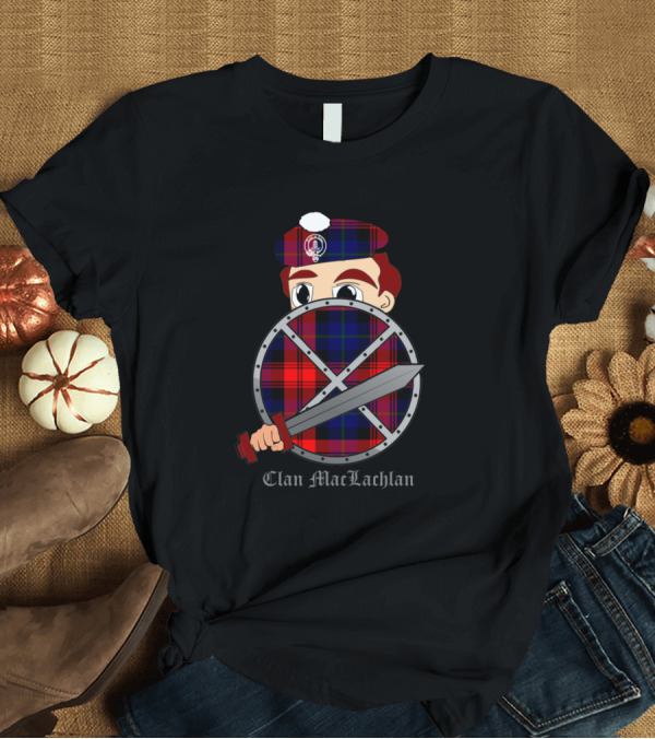 T-Shirt: Clan Maclachlan Tartan Beret Shield Sword T-Shirt Clan Maclachlan Tartan Beret Shield Sword T-Shirt