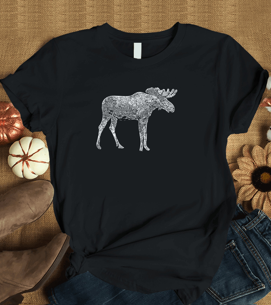 Bull Moose White Iconic Wildlife T-Shirt