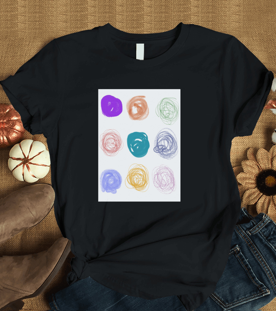 Green Thoughts Colorful Scribbles T-Shirt