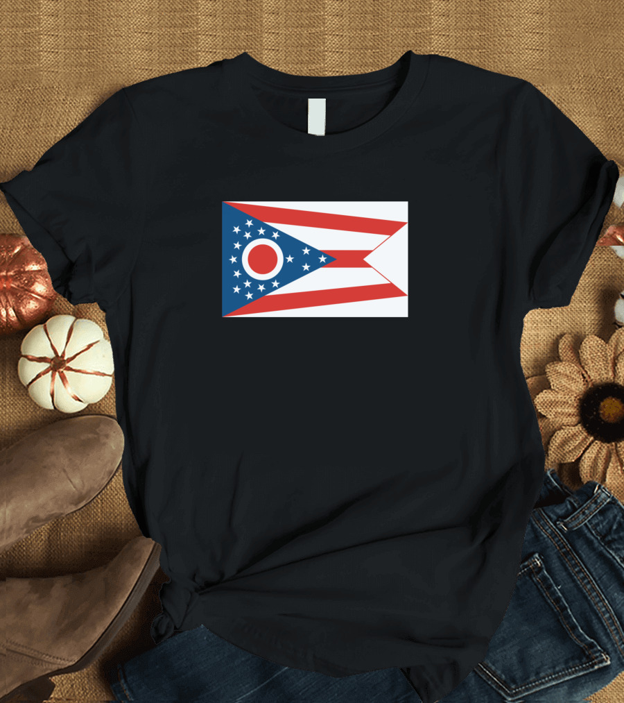 Ohio State Flag Buckeye Banner T-Shirt
