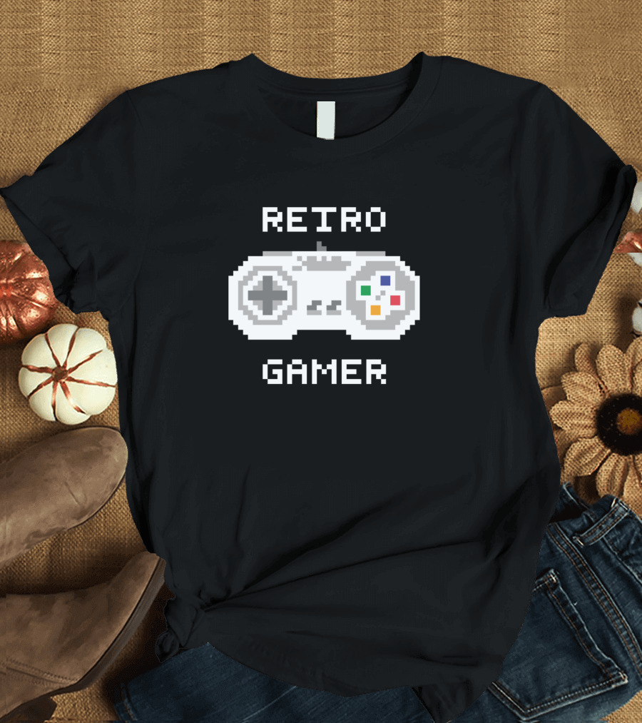 Retro Gamer Pixel Art Gamepad Controller T-Shirt