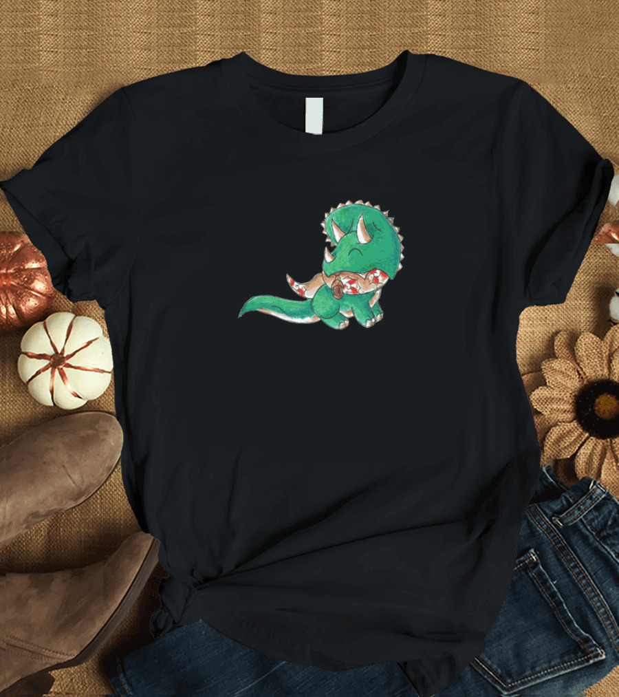 Tree Trimming Triceratops Christmas Scarf T-Shirt