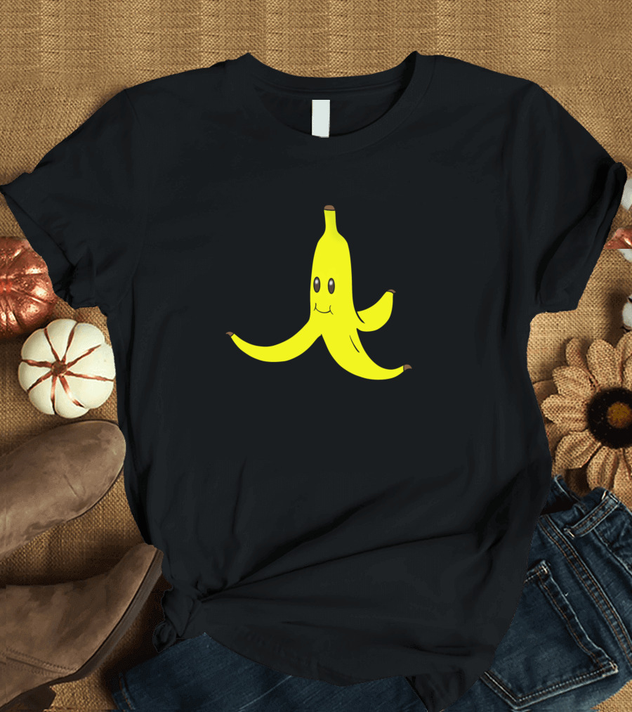 Banana Peel Happy Face Character T-Shirt
