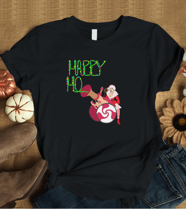 T-Shirt: Happy Ho Lidays From Martha May Light String Festive Image T-Shirt Happy Ho Lidays From Martha May Light String Festive Image T-Shirt