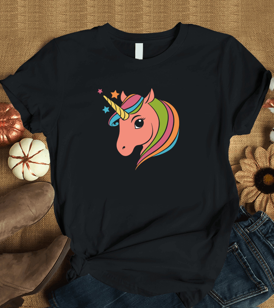 Colorful Unicorn Rainbow Stars Magic T-Shirt