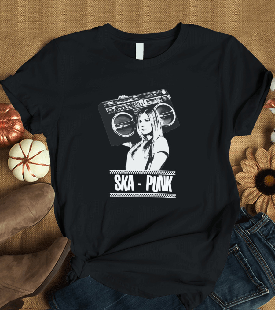 Ska Punk Boombox Girl Retro Music T-Shirt