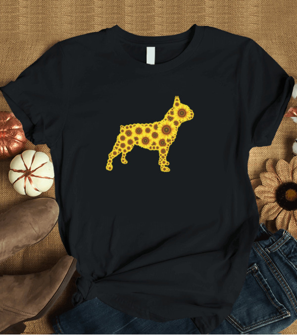 T-Shirt: Sunflower Pattern Frenchie T-Shirt Sunflower Pattern Frenchie T-Shirt