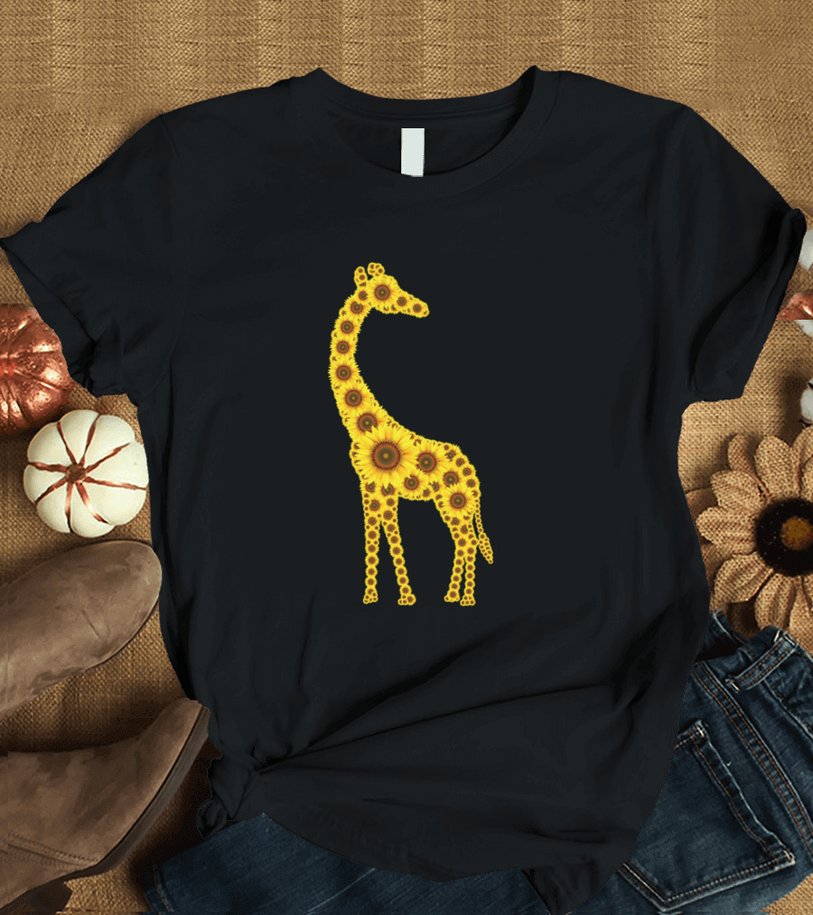 Sunflower Giraffe Pattern T-Shirt