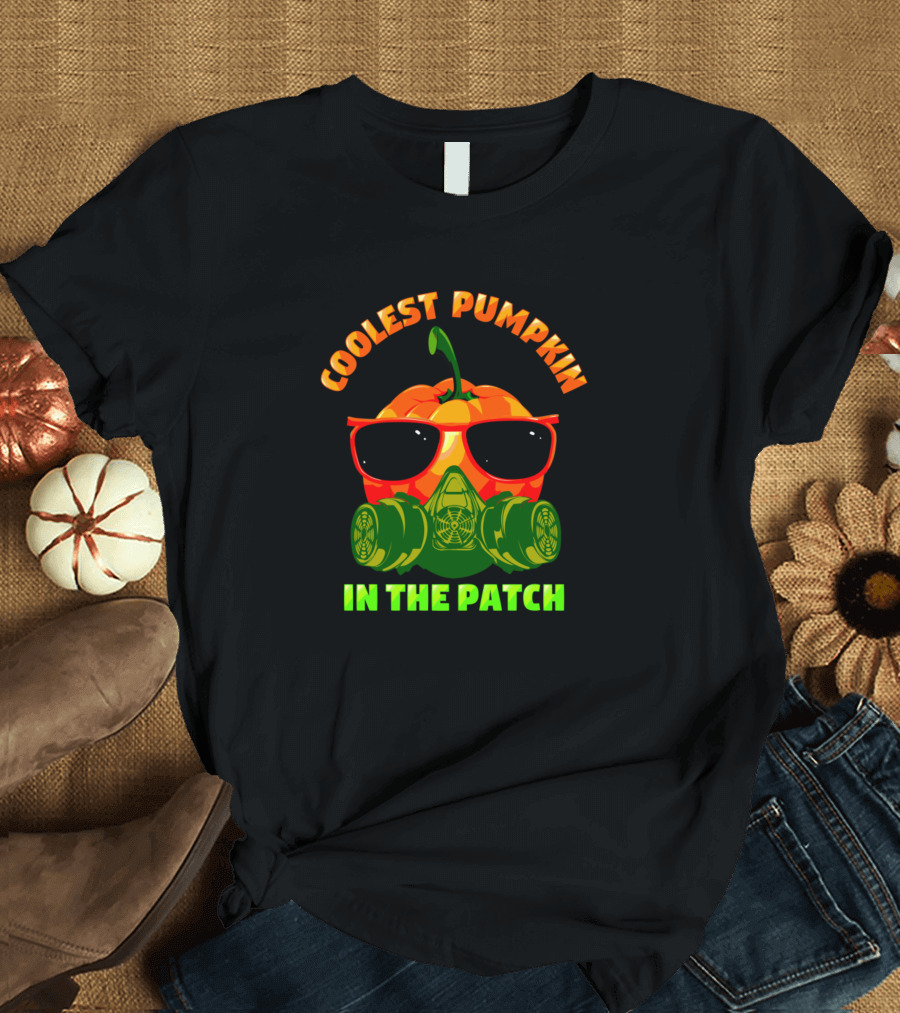 Coolest Pumpkin In The Patch Sunglasses Gas Mask T-Shirt