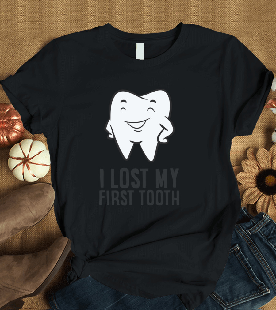 I Lost My First Tooth Smiling Tooth Cartoon T-Shirt