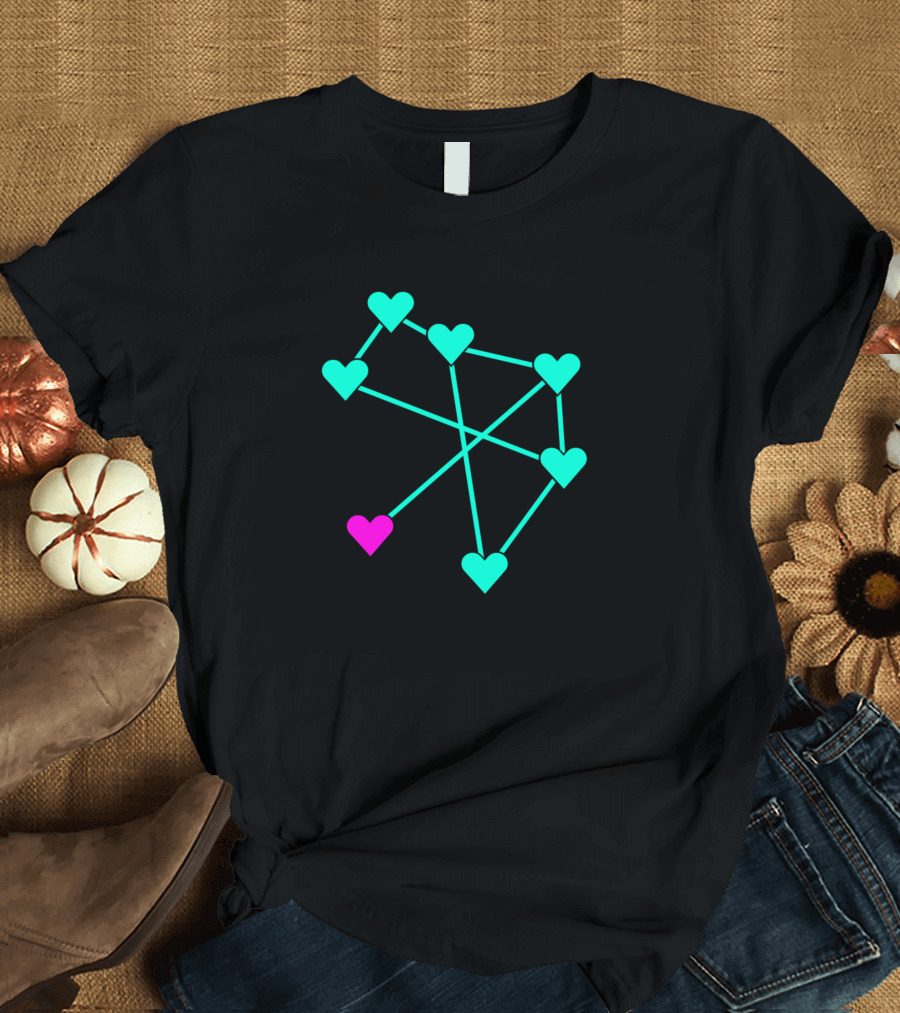 Polycule Heart Connection Network T-Shirt