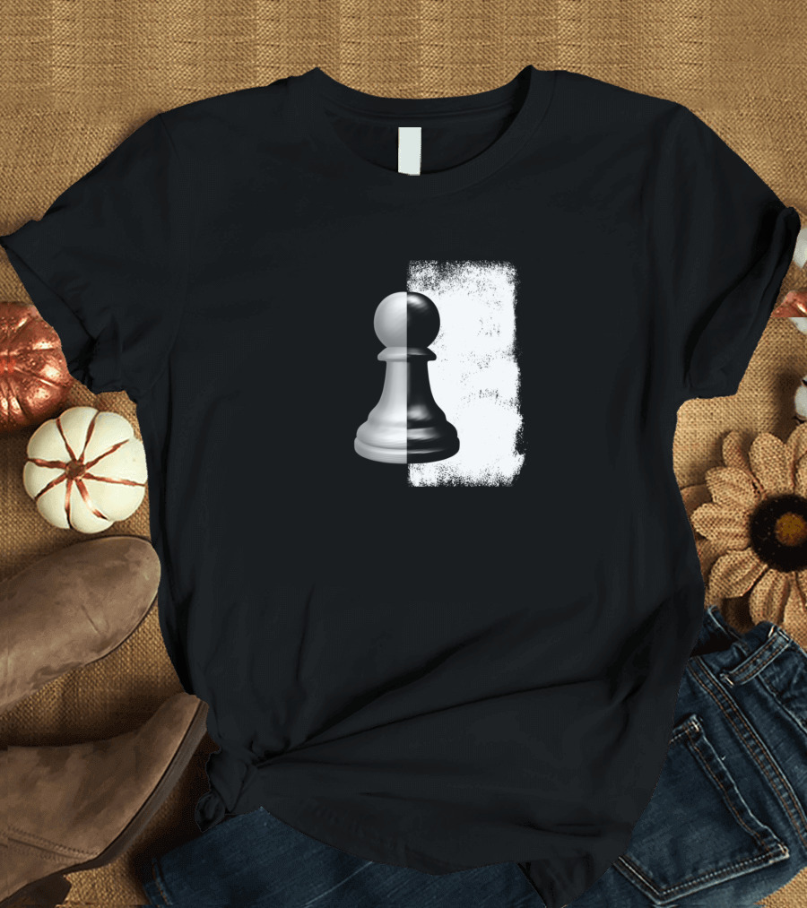 Chess Yin Yang Pawn Black White Duality T-Shirt