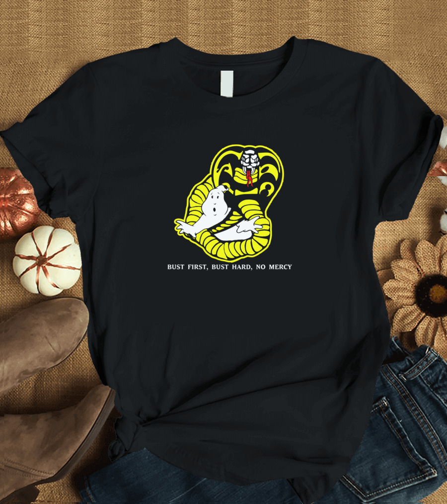 Cobrabusters Bust First Bust Hard No Mercy T-Shirt
