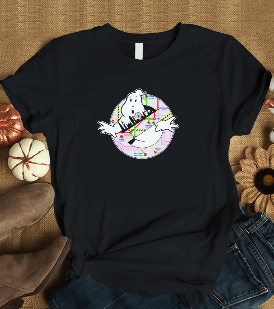 London Ghostbusters Underground Map Mashup Icon with Famous Logo Version 2 T-Shirt