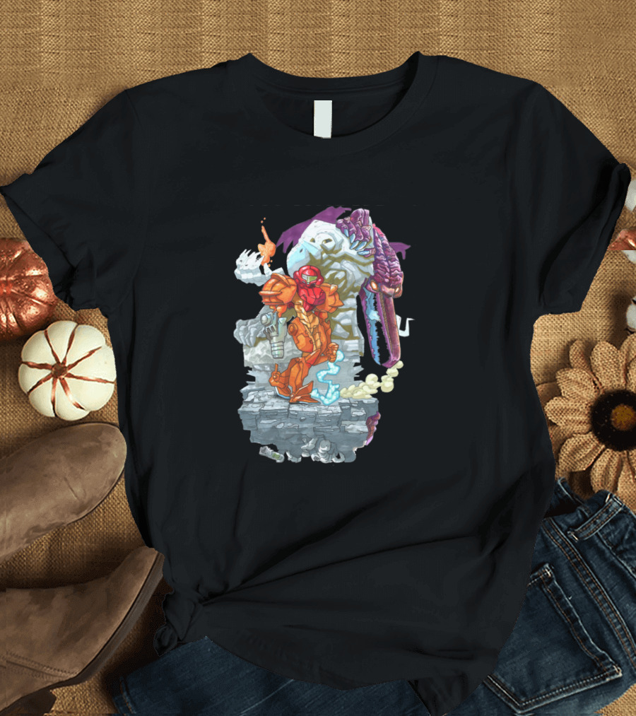 Metroid Samus Aran vs Kraid Battle T-Shirt