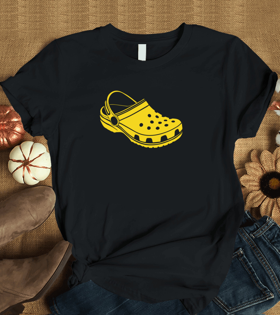 Crocs You Ain't Rockin If You Ain't Crocin Yellow Shoe T-Shirt