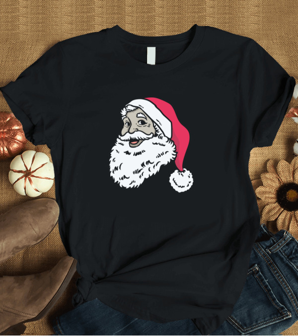 T-Shirt: Santa Claus Face with Red Hat and White Beard T-Shirt Santa Claus Face with Red Hat and White Beard T-Shirt