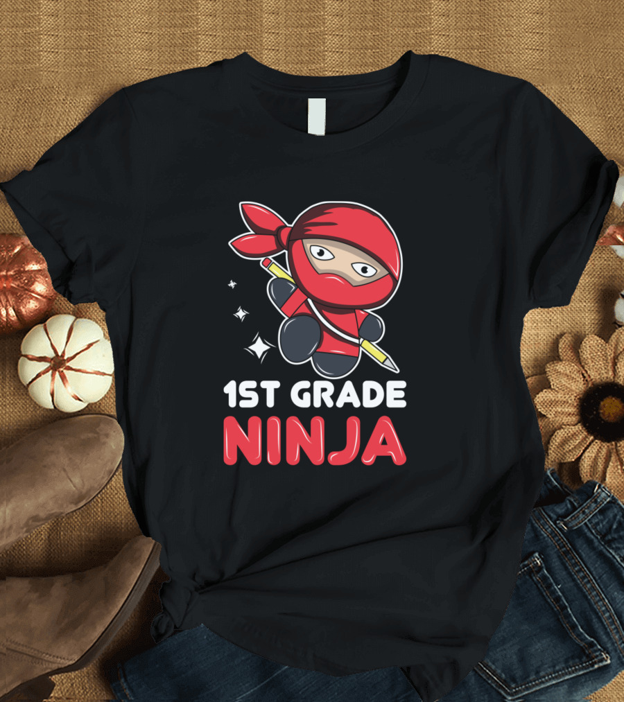 1st Grade Ninja School Enrollment Bag T-Shirt