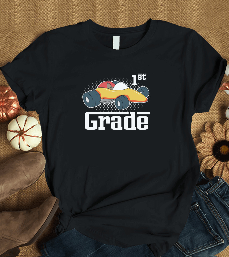 1st Grade Race Car Boy Start Of School T-Shirt
