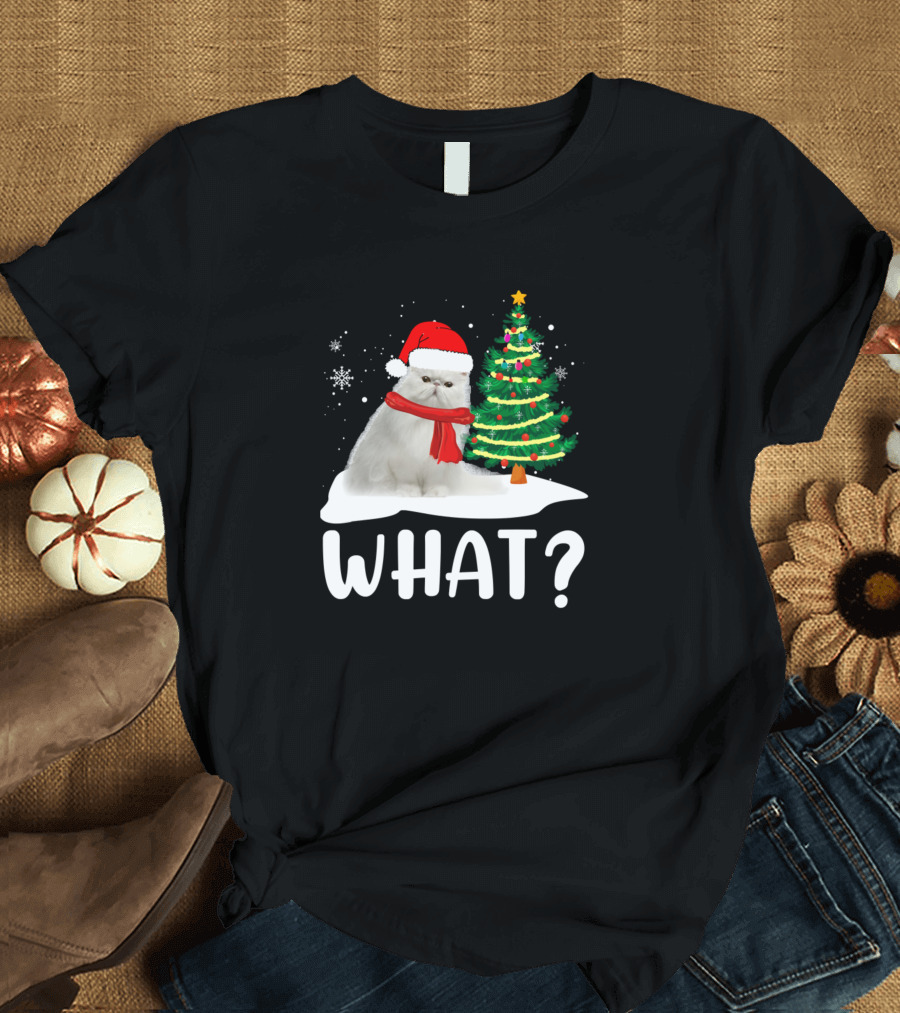 What Cat Funny Christmas Tree Kitten Kitty T-Shirt
