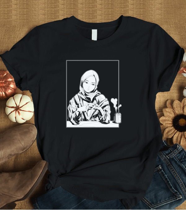 T-Shirt: Code Girl Thoughtful Hijab Art with Heart Steam Mug T-Shirt Code Girl Thoughtful Hijab Art with Heart Steam Mug T-Shirt