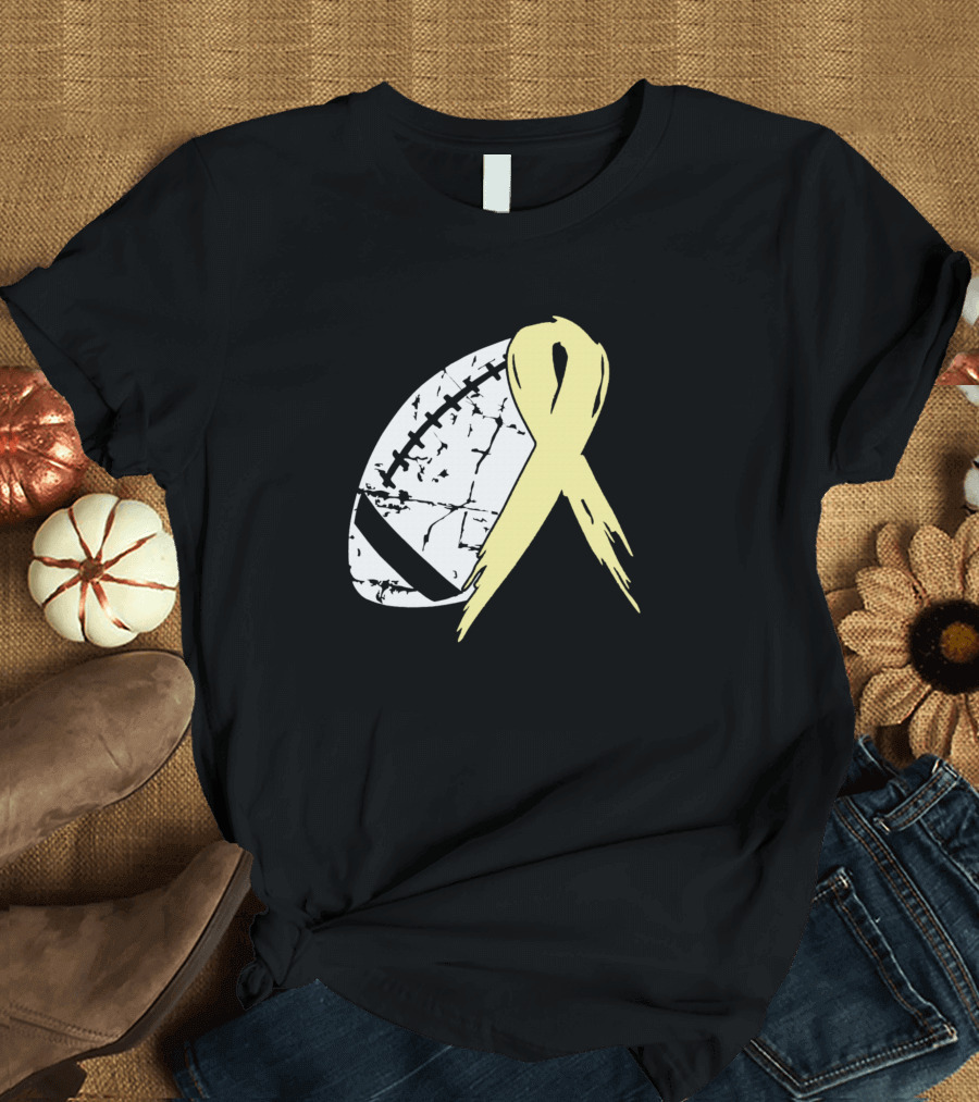 Football Tackle Spina Bifida Awareness Pale Yellow Ribbon T-Shirt