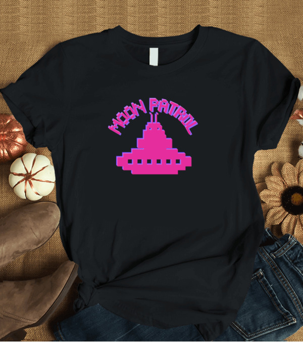 T-Shirt: Moon Patrol Retro Pixel Art UFO Spaceship T-Shirt Moon Patrol Retro Pixel Art UFO Spaceship T-Shirt