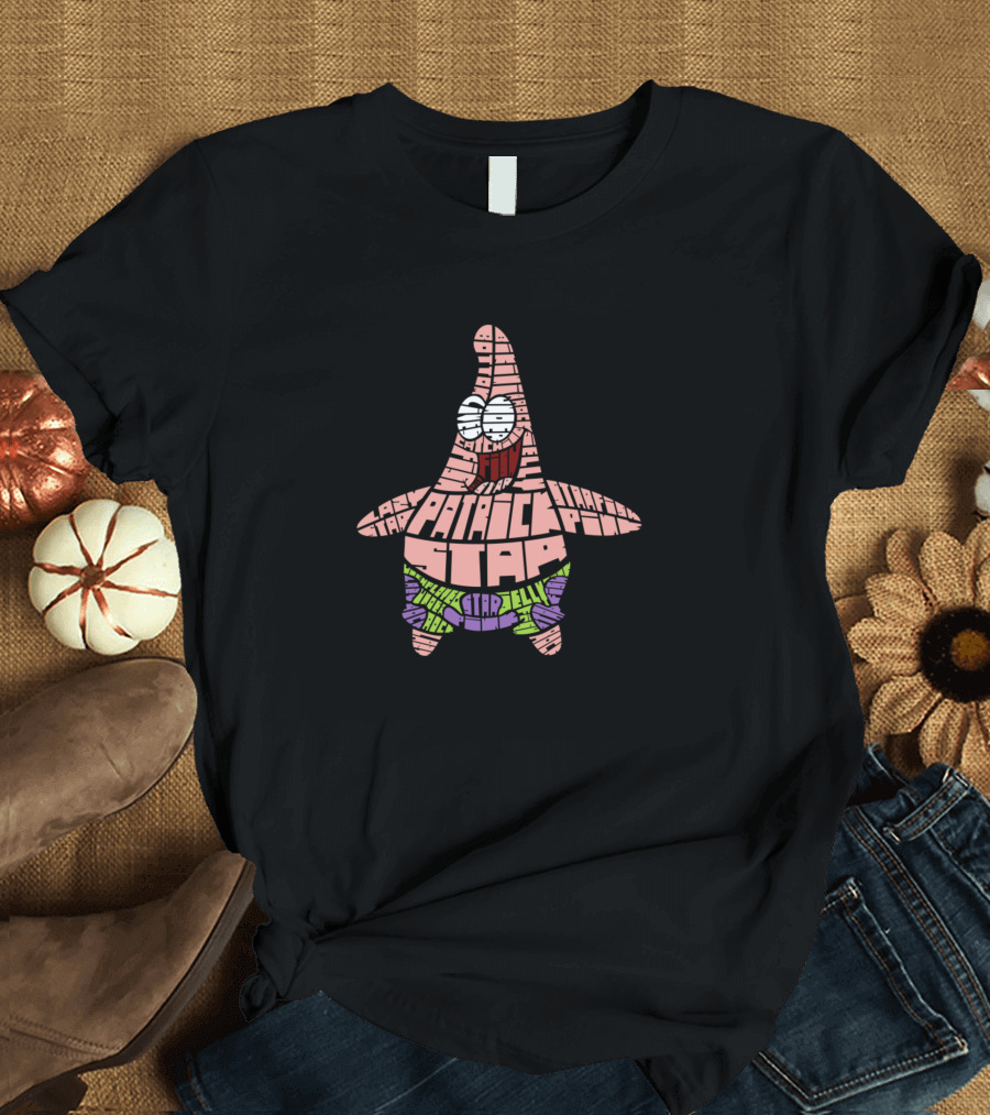 Patrick Star Typography Character T-Shirt