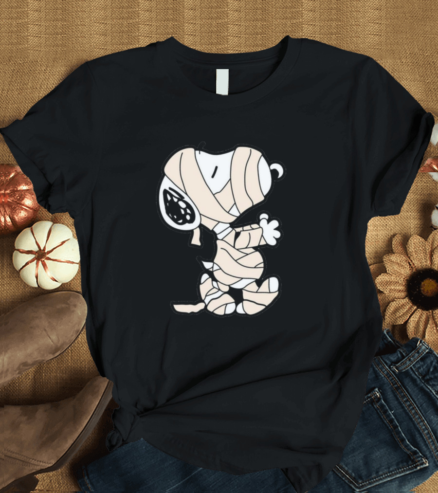 Snoopy Wrapped as Mummy Halloween Peanuts Character T-Shirt