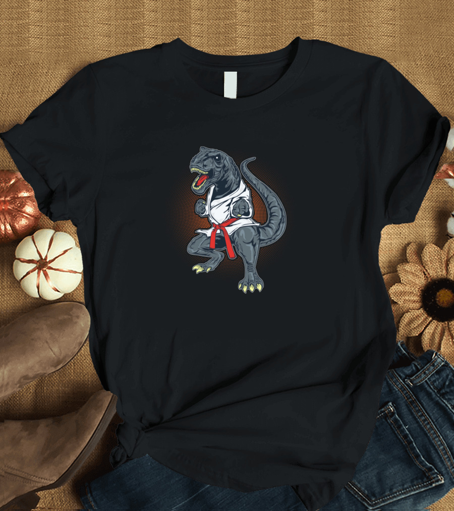 T Rex Dinosaur Karate Boxing T-Shirt