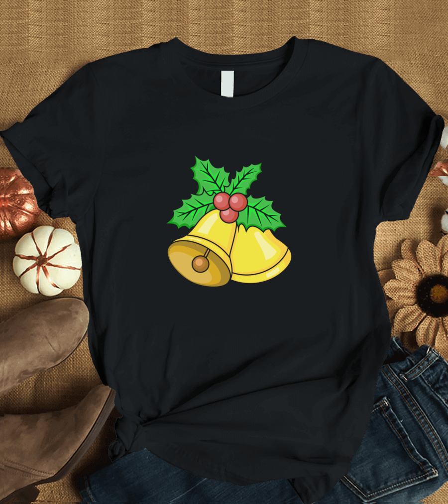 Christmas Xmas Bells with Holly and Berries T-Shirt