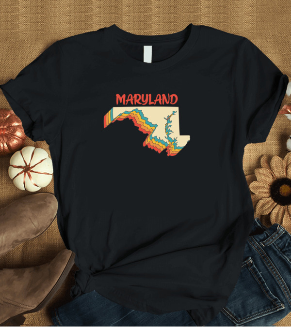 T-Shirt: Maryland Vintage Retro Map Outline Md Home State T-Shirt Maryland Vintage Retro Map Outline Md Home State T-Shirt