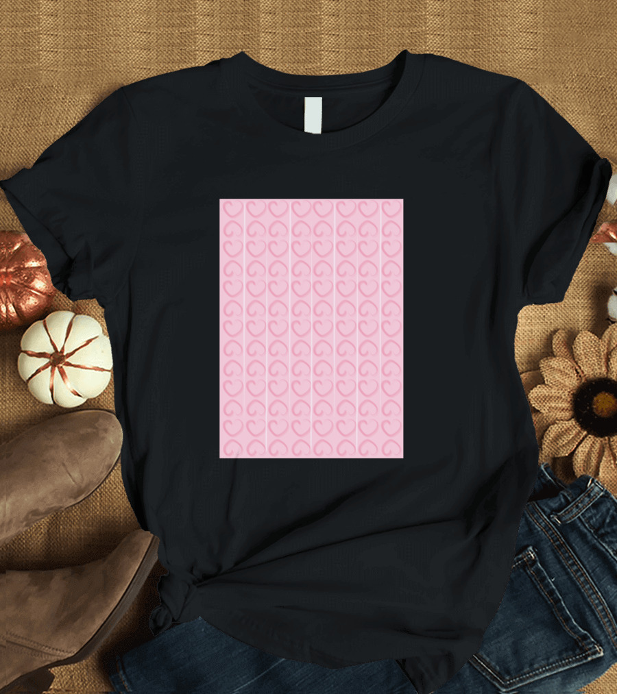 Pink Love Repeating Heart T-Shirt