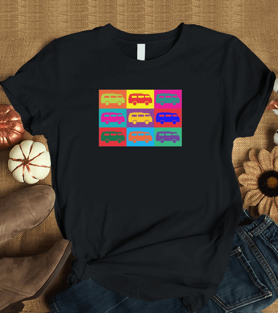 Pop Art Van Life Colorful Camper Vans T-Shirt