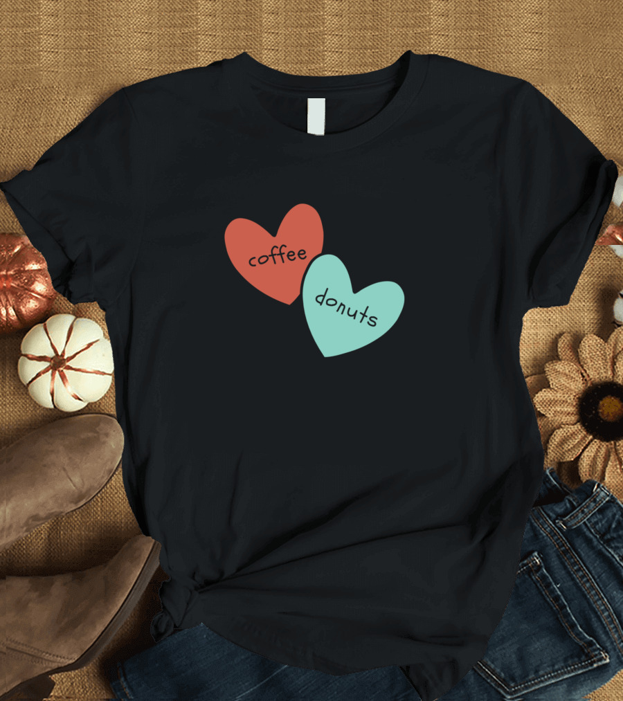 Coffee Donuts Heart Duo T-Shirt