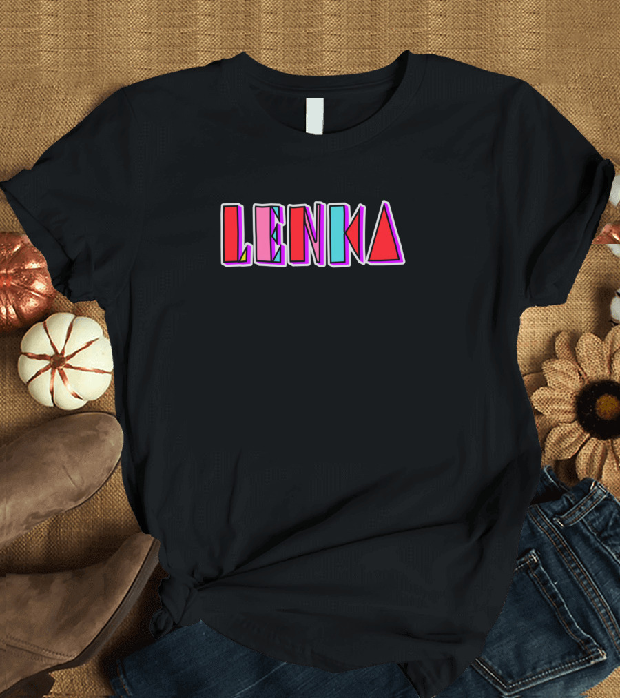 LENKA Name Colorful Geometric Text T-Shirt