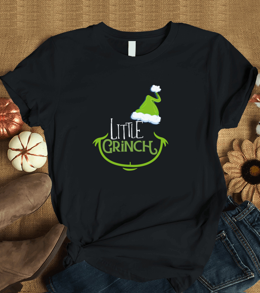 Little Grinch Green Hat and Smile T-Shirt