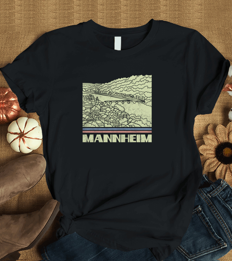 Mannheim City Germany Scenic Skyline Cityscape T-Shirt